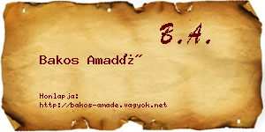 Bakos Amadé névjegykártya