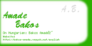 amade bakos business card